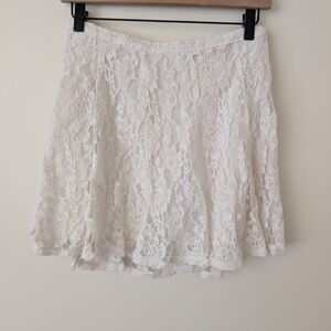 Hollister Womens Medium Lace Miniskirt White Cottagecore Boho Shabbychic Whimsy